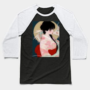 Geisha and white dragon 94002 Baseball T-Shirt